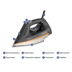 <span class=keywords><strong>Fer</strong></span> à vapeur électrique en céramique à <span class=keywords><strong>thermostat</strong></span> avec chauffage rapide, vapeur puissante et vapeur verticale - Product Image 3
