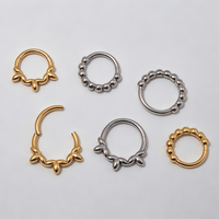 Anneau clicker articulé en titane 16G G23 ASTM F136 pour piercing nez, oreille, tragus, hélix, cartilage nasal