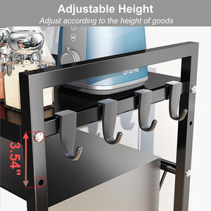 Support de micro-ondes extensible multi-niveaux en métal, étagères de rangement réglables en acier au carbone pour comptoir de cuisine - Product Image 5