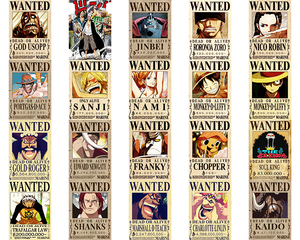 Affiche murale vintage en papier kraft rétro, série Wanted de Luffy, dessin animé adorable, décoration murale pour la maison, vente chaude, personnalisable - Product Image 2
