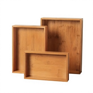 Bandeja Rectangular de Madera Hecha a Mano con Acabado Natural, Organizador Rústico para Mesa, para Té, Café, Bocadillos, Desayuno - Product Image 4