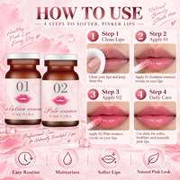 Kit de salon pour lèvres roses permanentes avec crème pour lèvres roses, essence pour lèvres, dissolvant noir pour lèvres pour artiste maquilleur PMU