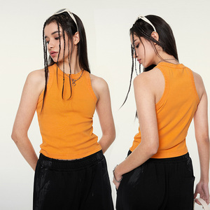 เสื้อกล้ามผู้หญิงคอลเลคชั่นฤดูร้อนใหม่ ผ้าฝ้ายทอคุณภาพสูง ทรงเข้ารูป สไตล์วินเทจ ล้างทำความสะอาดได้ เป็นมิตรต่อสิ่งแวดล้อม คอกลม พิมพ์ลายแบบรีดร้อน - Product Image 2