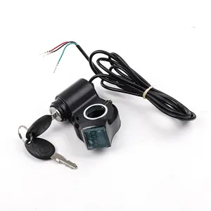 Nueva imagen bicicleta eléctrica pulgar acelerador voltímetro Pantalla de voltaje Digital interruptor llave de encendido bloqueo bicicleta dedo pulgar acelerador