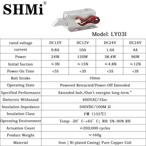 Ly03i nhỏ DC12V solenoid <span class=keywords><strong>Lock</strong></span> cho tủ với bu lông mở rộng và điều khiển có thể thu vào - Product Image 6
