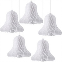 5 cloches de mariage en acier inoxydable, suspendues en forme de nid d'abeille, 12 pouces, blanches |   Décoration de mariage réutilisable pour la fête nuptiale à domicile