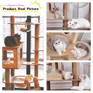 Verschiedene Formen Moderner Luxus-Kratz baum 50 Zoll 72 Zoll 109 Zoll 5-stufiger Katzen turm für große Katze - Product Image 3