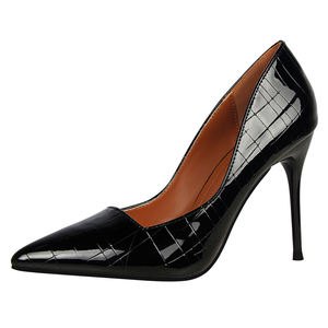 Chaussures à talons fins rétro 1570-1, talons hauts, bout pointu, finition <span class=keywords><strong>miroir</strong></span> à grain de pierre métallique, escarpins amincissants pour club - Product Image 5