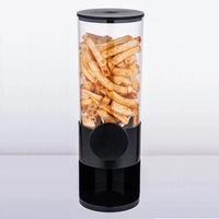 Nouveau distributeur de céréales noir en plastique Double distributeur de céréales pour flocons d'avoine noix cornflakes bonbons croustilles distributeur de nourriture