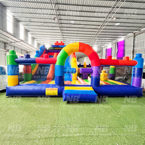 Castillo Inflable con Tobogán, Casa de Bloques de Construcción Inflables, Entretenimiento al Aire Libre, Trampolín Grande, Parque de Trampolines Inflables - Product Image 4