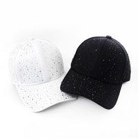 Gorra de Béisbol Deportiva Vintage Coreana para Mujer, Moderna, Combinable con Todo, de Alta Calidad, con Diamantes, Bordado a Mano