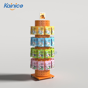 Exhibidor Metálico Giratorio de 360° Kainice con Ganchos para Colgar Dulces, Bocadillos, Galletas, Carne Seca en Bolsas, para Supermercados - Product Image 3