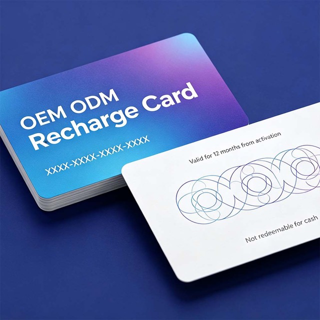 OEM ODM Recharge Card Packaging Printing Service Two Sides Full Color Paper Card Pack