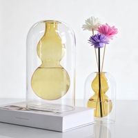 Diffuseur d'huiles essentielles en verre vide, double couche, en forme de gourde, style nordique minimaliste, pour décoration intérieure