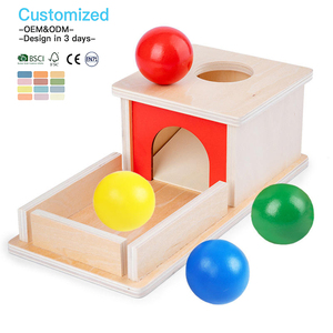 EDULAND OEM ODM CPC CE Jouets éducatifs Montessori pour bébés, boîte de permanence des objets en bois, plateau de jeu avec balle, écologique, non toxique, 3-6 ans - Product Image 2