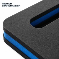 Plaque de mousse EVA composite noir-bleu, résistante à l'usure, amortissante, forme personnalisée, panneau de mousse stratifié pour boîte à outils et équipement