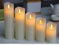 Bougie LED de mariage, bougie pilier, bougies de Noël à piles, bougies LED sans flamme, bougies vacillantes avec télécommande, flamme mobile