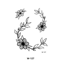Autocollant de tatouage temporaire sans eau, non réfléchissant, motif papillon, serpent et petite fleur, 15 jours