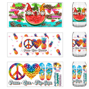 Autocollants DTF UV de haute qualité à <span class=keywords><strong>prix</strong></span> direct usine pour gobelets en verre Libbey de 16 oz, autocollants de transfert pour enveloppes de canettes, étiquettes personnalisées - Product Image 1