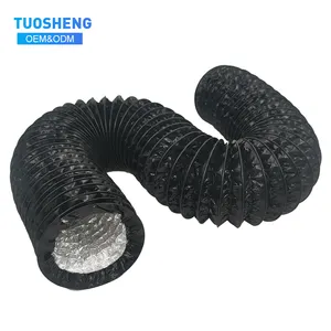 Hvac System Black Pvc Combi Aluminum Aluminum Flexible Foil Duct For Hot Air Vent Hose Flexible Pipe