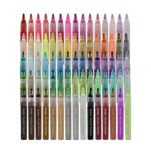 Wholesale 18 24 48 60 Colors Art Marks 6mm Fine Tip Water Based DIY Pitting Pens Acrylic Paint Marker Pen