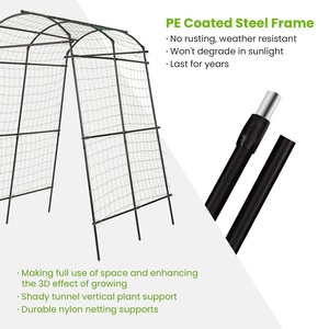 <span class=keywords><strong>Treillis</strong></span> de jardin en acier inoxydable décoratif de style nouveau avec un grand tunnel en forme d'arche <span class=keywords><strong>pour</strong></span> les plantes <span class=keywords><strong>grimpantes</strong></span> et les <span class=keywords><strong>fleurs</strong></span> en extérieur - Product Image 5