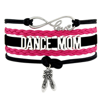Bracelet en cuir de danse Infinity Love Dance Mom Girls Ballet Dancer Dancing Bracelet