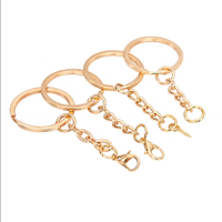 Porte-clés en métal DIY en gros, porte-clés en alliage à mousqueton tendance, or KC, accessoires de bijoux artisanaux, 25 mm, logo personnalisé