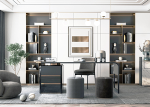 Panel de madera maciza blanco moderno, estantería duradera, muebles clásicos para el hogar, diseño para el hogar, oficina, sala de estar o pared del apartamento - Product Image 2