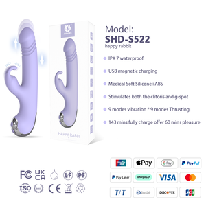 Vibratore <span class=keywords><strong>Rabbit</strong></span> Impermeabile a Spinta Rapida - Stimolatore Clitorideo e Punto G per Donne - Product Image 1