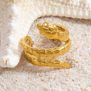 Simulated Snake <b>Ring</b> Stainless Steel Exaggerated Style Unisex Fashion Jewelry Gift Animal Zodiac Design - Product Image 2