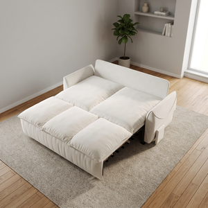 <b>3</b>-Seater Foldable Convertible Reclining Sleeper <b>Sofa</b> <b>2</b>-in-<b>1</b> Pillow Blanket <b>Set</b> Storage Multi-Functional Velvet Living Room - Product Image 3