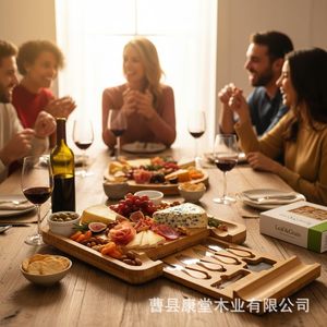 Plateau à fromage en bambou Aircover avec couverts et plateau à fruits, plateau de service portable pour la cuisine et les fêtes - Product Image 2