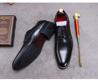 Chaussures en cuir véritable pour hommes, chaussures habillées de style classique, lacets, bout fermé, chaussures brogues pour hommes