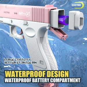 <span class=keywords><strong>Pistolet</strong></span> à <span class=keywords><strong>eau</strong></span> électrique entièrement automatique avec lumière LED, grande capacité, haute vitesse, jouet aquatique pour enfants, jeu de tir estival à la plage - Product Image 3