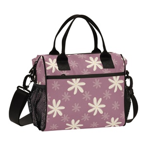 Hawaiian Tiare Flower Lunch Tote Zipper Closure Reusable Cooler Tote Leakproof Lunch Bag with Adjustable Shoulder Strap - Product Image 1