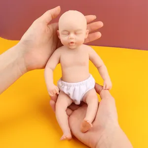 mini Reborn Baby Dolls Gifts Platinum Silicone Full Body 10 Inch Soft Flexible Realistic Solid Silicone Newborn gift