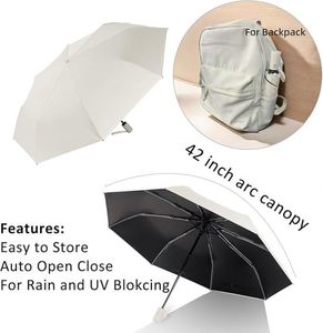 Petit parapluie de voyage compact anti-UV, protection contre la pluie et le soleil UPF 50+, 41 pouces, portable pour femmes et hommes - Product Image 3