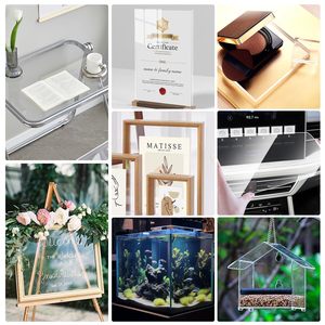 Plaques acryliques GORLDE de 1/8 po (3 mm) d'épaisseur, <span class=keywords><strong>verre</strong></span> coulé transparent avec papier protecteur pour enseignes, projets de présentation DIY, artisanat - Product Image 5