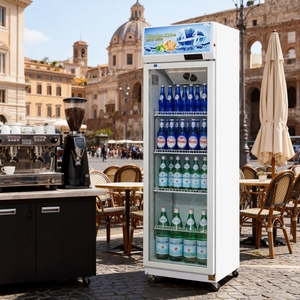 Congélateur vertical commercial avec contrôle mécanique de la température, porte vitrée, étagères réglables, refroidissement direct et par air - Product Image 6