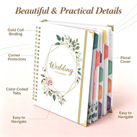 Carnets personnalisés avec impression par transfert, dorure or rose, organisateur à spirale, couverture rigide, journal de mariage, agenda, carnet de notes, planificateur en PP