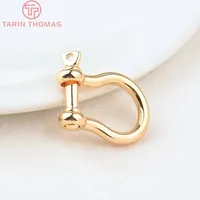 Vente en gros de fermoirs en forme de D détachables en laiton couleur or 24 carats, chaînes pour bagages et sacs, fermoirs de connexion, accessoires de bricolage