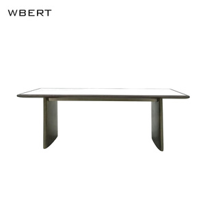 Mesa de comedor de madera maciza de diseño moderno nórdico, mármol de nogal Simple para el hogar, sala de estar, mesa de té pequeña para muebles de apartamento - Product Image 1