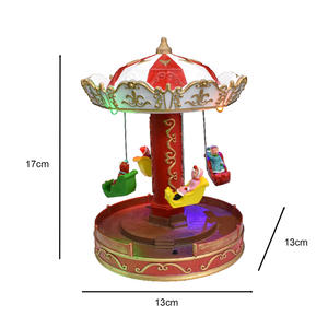 Carrusel personalizable, decoración de caballos, iluminación de escritorio para niños, modelo de silla voladora para parque de atracciones para caja de Navidad embalada - Product Image 6