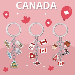 Porte-clés en acrylique personnalisés style Canada avec protection UV – Prix de gros - Product Image 1
