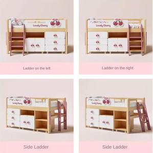 Armoire combinée de rangement multifonctionnelle pour <span class=keywords><strong>lit</strong></span> <span class=keywords><strong>mi</strong></span>-<span class=keywords><strong>hauteur</strong></span> <span class=keywords><strong>Lit</strong></span> pour enfants en bois massif <span class=keywords><strong>Lit</strong></span> amusant pour animaux de petite taille - Product Image 6