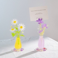 Bloc-notes en acrylique frais et léger avec porte-notes autocollantes et porte-photo - Article de décoration de bureau mignon