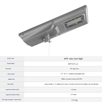 Lampu Jalan Tenaga Surya LED Terpadu All in One dengan Sensor Radar Konstruksi Aluminium untuk Jalan Raya, Tahan Air IP65, 60w, Model Baru