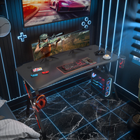 Bureau de jeu Comfuri extensible en métal et fibre de carbone, table de course avec porte-gobelet, design en Y pour usage domestique ou professionnel, idéal pour les gamers