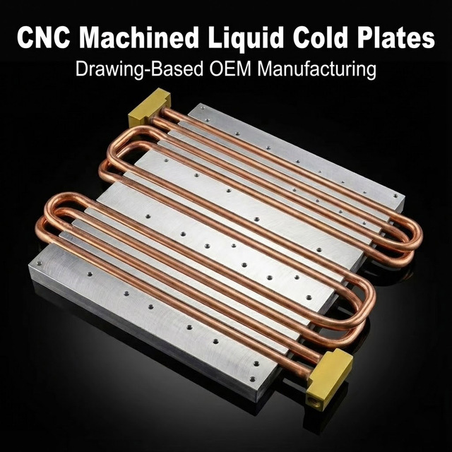 Custom CNC Machining New Energy Copper Pipe Aluminum Liquid Cooling Cold Plate Water Cooling Plate